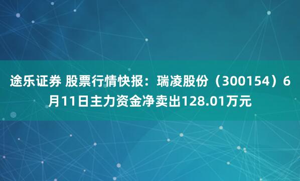 途乐证券 股票行情快报:瑞凌股份(300154)6月11日主力资金净卖出128.01万元